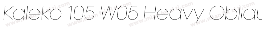Kaleko 105 W05 Heavy Oblique字体转换